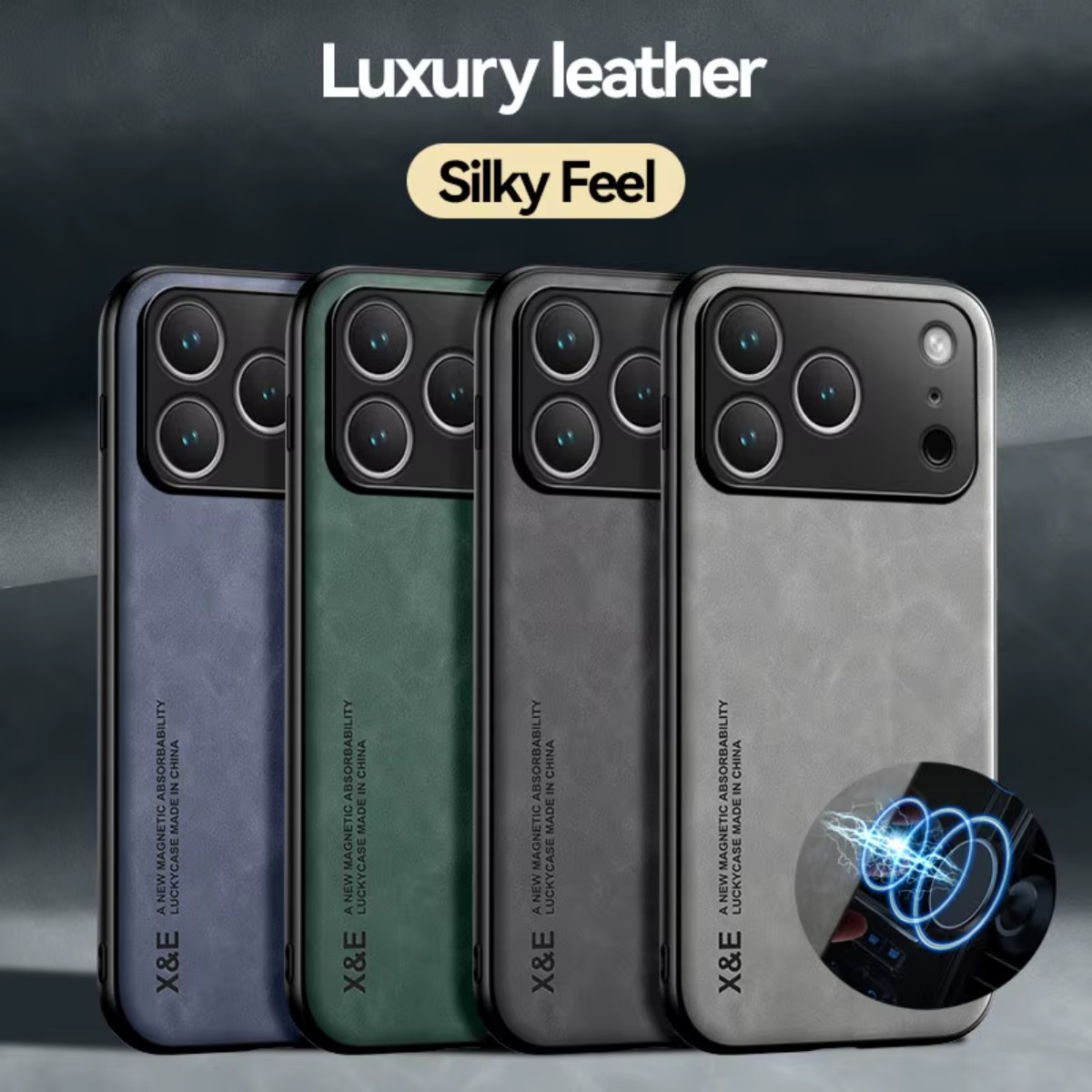 Car Phone Holder Magnetic - Custodia per telefono in pelle per