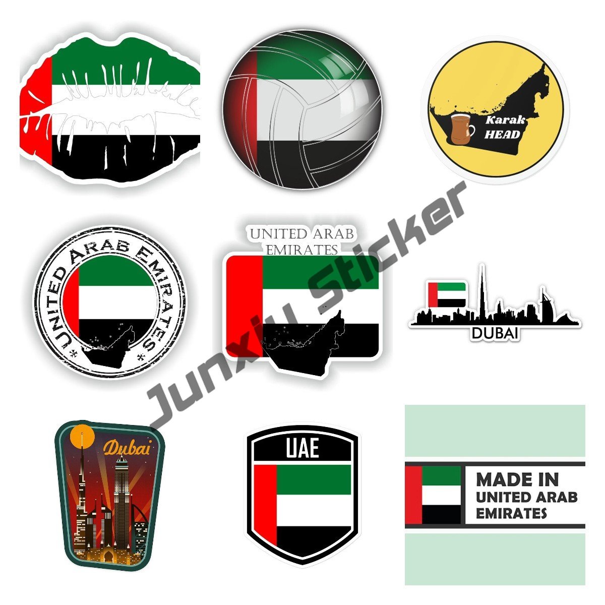 Car Accessories Dubai - Emirati Arabi Uniti Bandiera Mappa Decal